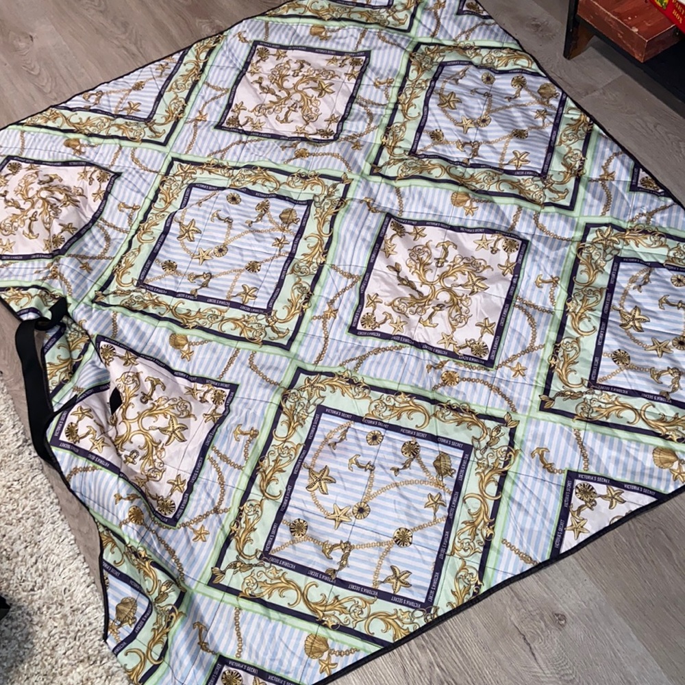 Victoria’s Secret Maritime Patchwork Packable Picnic Blanket 57x52 Inches
